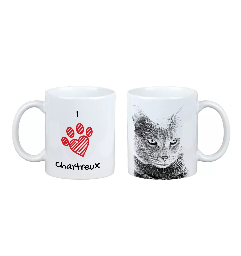 Chartreux - Tasse mit Katze, entzückende Tasse mit Grafik, Geschenk mit Ihrem Foto von der Marke Art-Dog