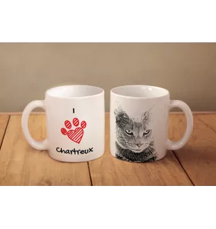 Chartreux kubek z kotem I love Art-Dog