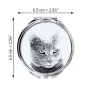 Chartreux - pocket mirror with a cat, personalized mirror for a purse, compact mirror with Art-Dog brand print