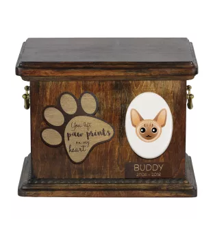 Devon Rex Katzenascheurne, personalisierte Urne mit Gravur, Erinnerungsbox für Katzenasche von der Marke Art-Dog