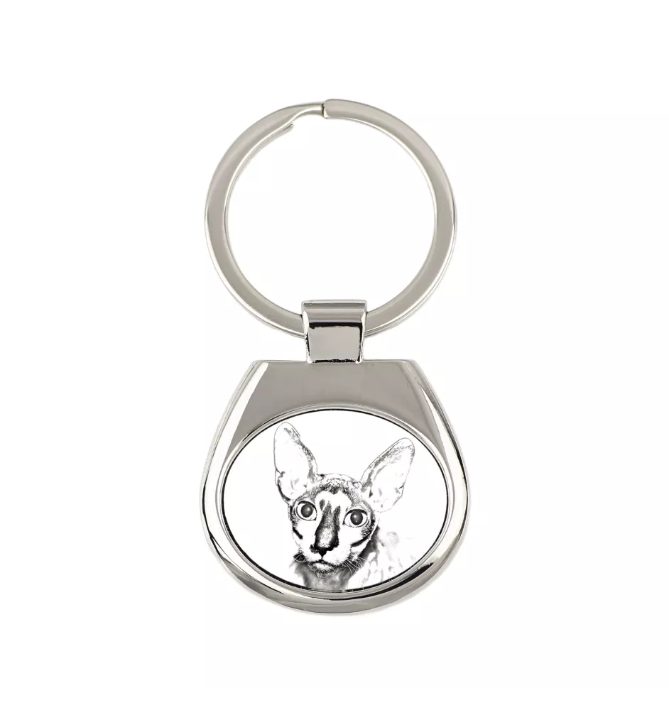 Cornish Rex - porte-clés avec un chat, porte-clés imprimé, breloque personnalisée de la marque Art-Dog