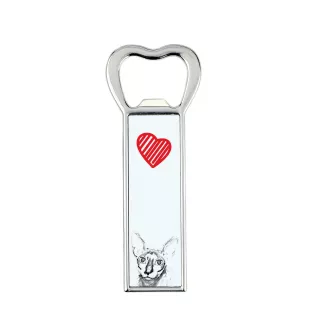 Cornish Rex - bottle opener with a cat, personalized fridge opener, unique gift for men by Art-Dog brand