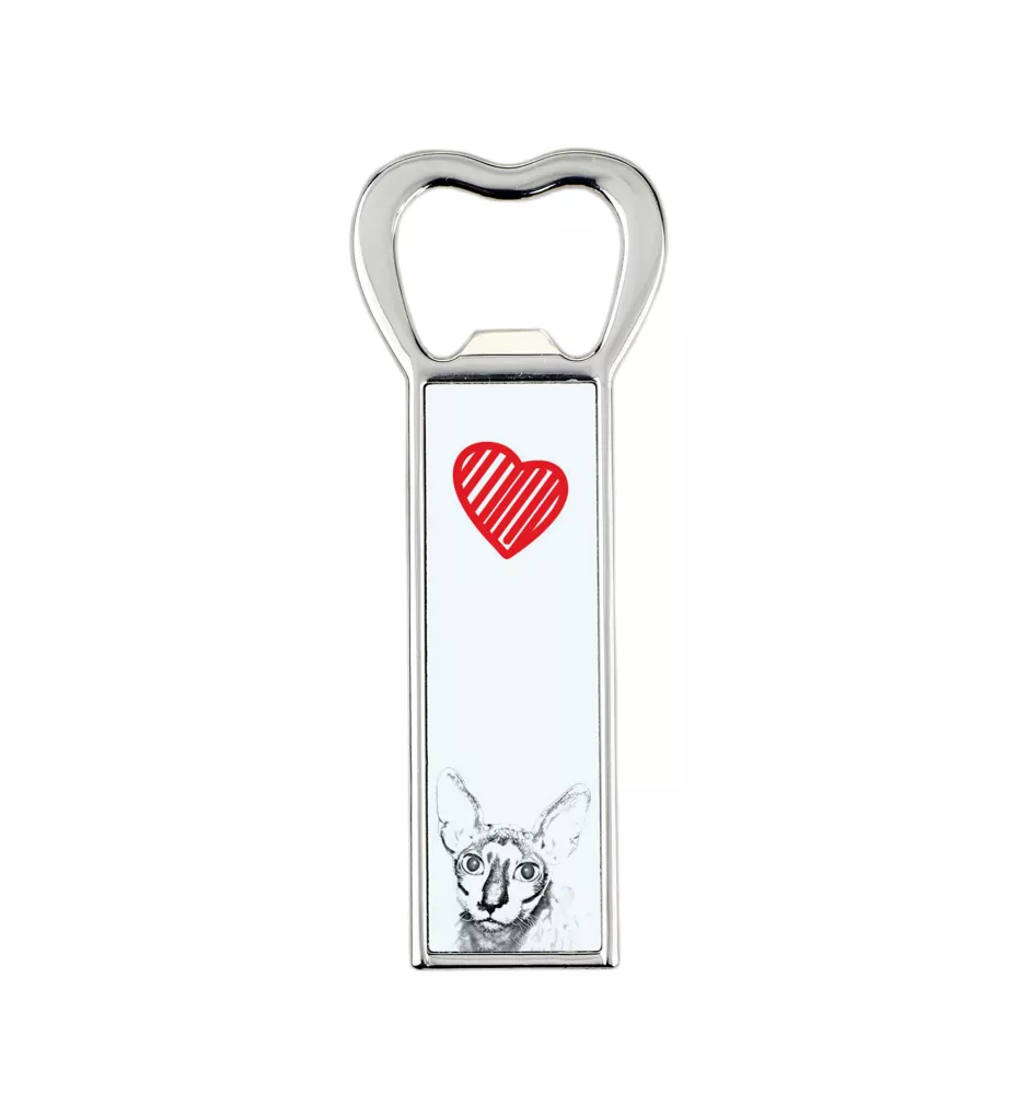 Cornish Rex - bottle opener with a cat, personalized fridge opener, unique gift for men by Art-Dog brand