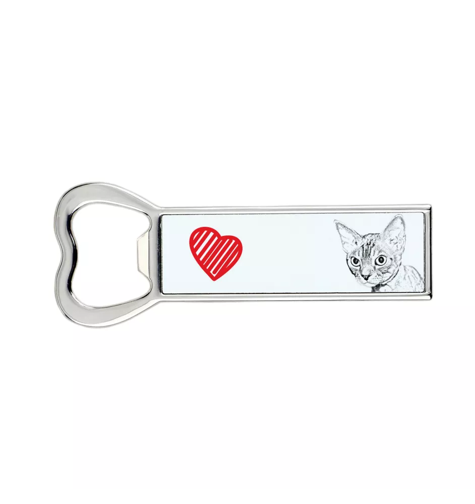 Devon Rex - Flaschenöffner mit Katze, personalisierter Kühlschranköffner, ein einzigartiges Geschenk für Männer von der Marke Art-Dog.