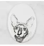 Cornish Rex - commemorative plaque with a cat photo, tombstone with a print, personalized oval plaque from the Art-Dog brand
