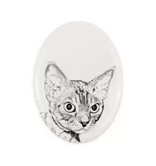 Devon Rex płyta nagrobna ze zdjęciem kota Art-Dog