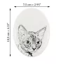 Devon Rex - commemorative plaque with a cat photo, tombstone with a print, personalized oval plaque from the Art-Dog brand