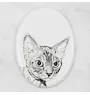 Devon Rex - commemorative plaque with a cat photo, tombstone with a print, personalized oval plaque from the Art-Dog brand