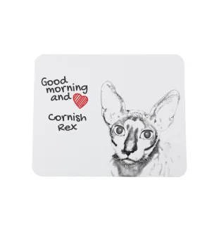Cornish Rex - tapis de souris imprimé, tapis de souris personnalisé avec un chat, un gadget unique pour un employé de bureau de la marque Art-Dog