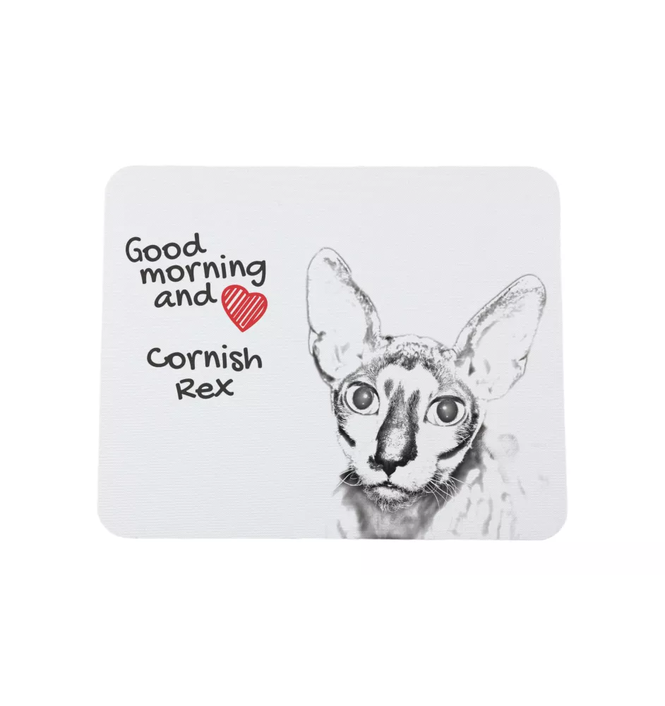 Cornish Rex - mouse pad with print, personalized cat pad, unique gadget for an office worker from the Art-Dog brand