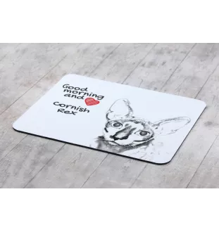 Cornish Rex - mouse pad with print, personalized cat pad, unique gadget for an office worker from the Art-Dog brand