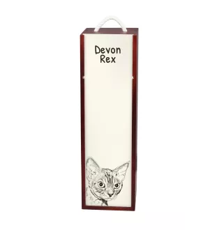 Devon Rex - Weinbox mit Katze, Alkoholbox mit Grafik, personalisierte Geschenkbox der Marke Art-Dog
