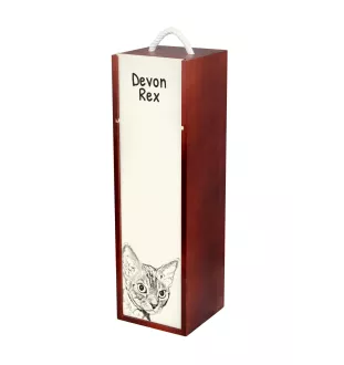 Devon Rex - Weinbox mit Katze, Alkoholbox mit Grafik, personalisierte Geschenkbox der Marke Art-Dog