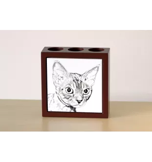 Devon Rex - porte-stylo avec un chat, organiseur de bureau avec impression, décoration de bureau personnalisée de la marque Art-Dog