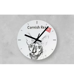 Cornisch Rex - Wanduhr mit Katze, Regal Uhr mit Druck, personalisierte Hausdekoration von Art-Dog.