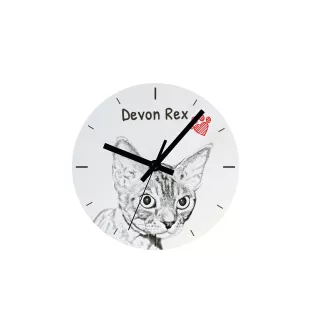 Devon Rex - Wanduhr mit Katze, Regal Uhr mit Druck, personalisierte Hausdekoration von Art-Dog.