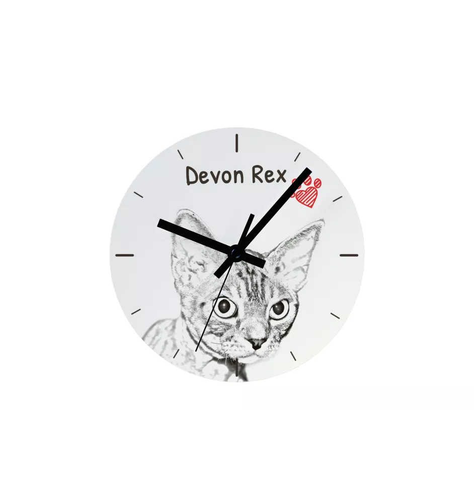 Devon Rex zegar ze zdjęciem z konia Art-Dog