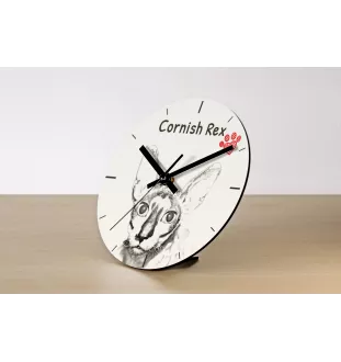 Cornisch Rex - Wanduhr mit Katze, Regal Uhr mit Druck, personalisierte Hausdekoration von Art-Dog.