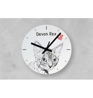 Devon Rex zegar ze zdjęciem z konia Art-Dog