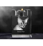 Devon Rex - Kerzenhalter mit Katzenfoto, Teelichthalter aus Kristall, personalisiertes Geschenk der Marke Art-Dog