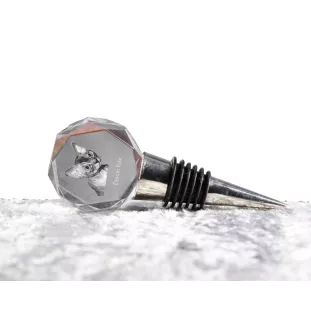 Devon Rex - Bottle stopper, crystal wine stopper with cat photo, personalised gift for bartender by Art-Dog brand
