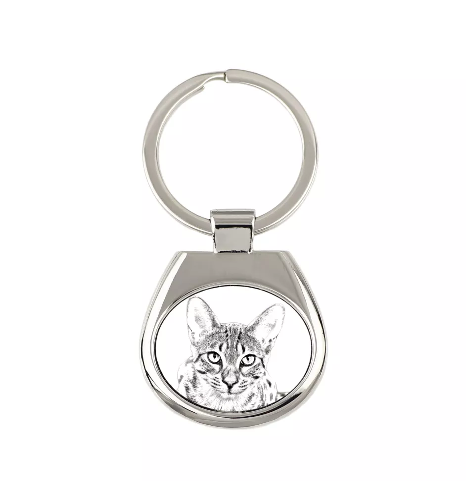 Chat Mau égyptien - porte-clés avec un chat, porte-clés imprimé, breloque personnalisée de la marque Art-Dog