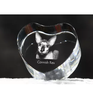 Cornish Rex serce kryształowe z kotem Art-Dog