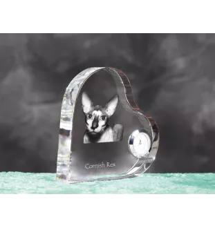 Cornish Rex zegar w kształcie serca z kotem Art-Dog