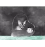 Devon Rex - crystal clock with a picture of a cat, heart-shaped shelf clock, personalized standing clock by Art-Dog brand