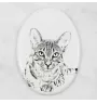 Ägyptische Mau Katze - Gedenktafel mit einem Foto einer Katze, Grabplatte mit Druck, personalisierte ovale Platte der Marke Art-Dog