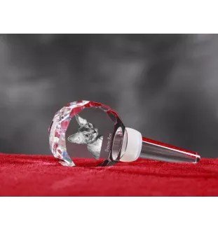 Devon Rex - Crystal bottle stopper with cat, unique wine stopper with photo, personalised gift for sommelier by Art-Dog brand