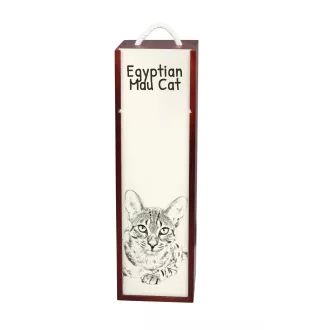 Chat Mau égyptien - boîte à vin avec un chat, boîte à alcool avec une illustration, boîte personnalisée pour cadeau de la marque Art-Dog