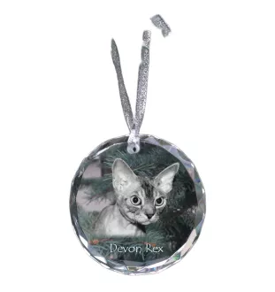Devon Rex medal kryształowy z kotem Art-Dog