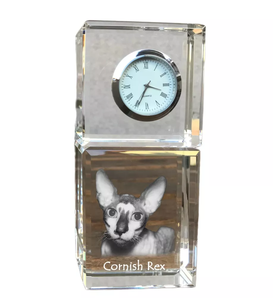 Cornish Rex zegar kryształowy z kotem Art-Dog