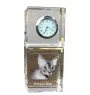 Devon Rex - montre en cristal avec photo, photo de chat dans le cristal, horloge de bureau personnalisée de la marque Art-Dog