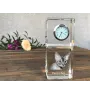 Devon Rex - crystal clock with a photo, photo of a cat in crystal, personalized desk clock by Art-Dog brand
