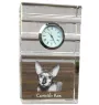 Cornish Rex - une horloge en verre avec une photo, une photo de chat dans un cristal, une horloge de bureau personnalisée de la marque Art-Dog