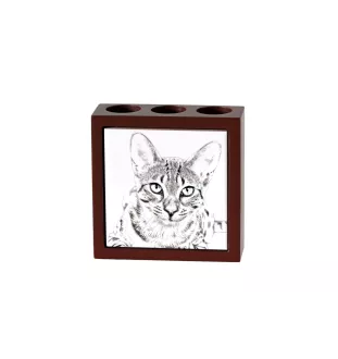 Chat Mau égyptien - porte-stylo avec un chat, organiseur de bureau avec impression, décoration de bureau personnalisée de la marque Art-Dog