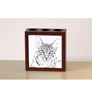 Chat Mau égyptien - porte-stylo avec un chat, organiseur de bureau avec impression, décoration de bureau personnalisée de la marque Art-Dog