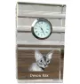Devon Rex - glass clock with a photo, photo of a cat in crystal, personalized standing office clock by Art-Dog brand