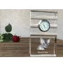 Devon Rex - glass clock with a photo, photo of a cat in crystal, personalized standing office clock by Art-Dog brand