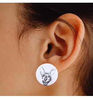 Cornish Rex - boucles d'oreilles avec votre chat bien-aimé, photo personnelle, accessoire parfait pour les amoureux des chats de la marque Art.-Dog