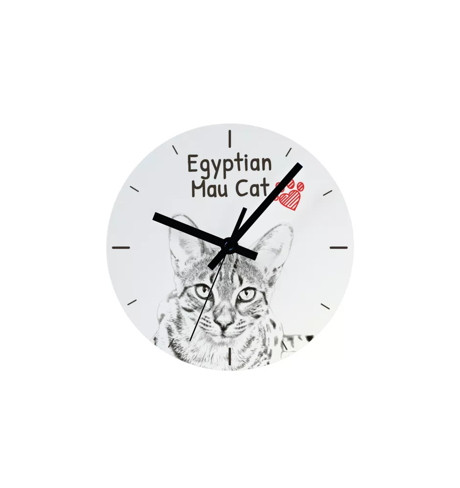 Egyptian Mau Cat - wall clock with a cat, shelf clock with a print, personalized home decoration from the Art-Dog brand