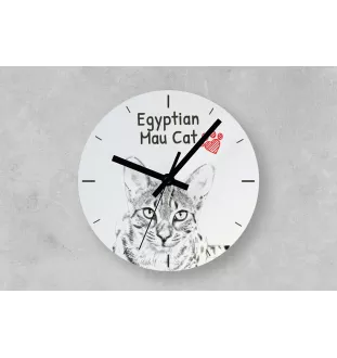 Ägyptische Mau Katze - Wanduhr mit Katze, Regal Uhr mit Druck, personalisierte Hausdekoration von Art-Dog.