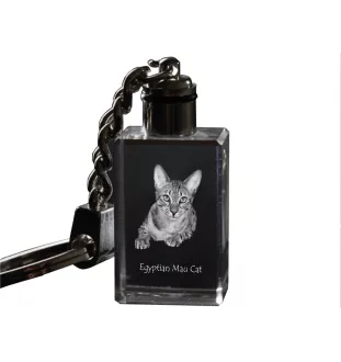 Egyptian Mau Cat - Crystal pendant with cat photo, illuminated pendant, unique gift by Art-Dog brand