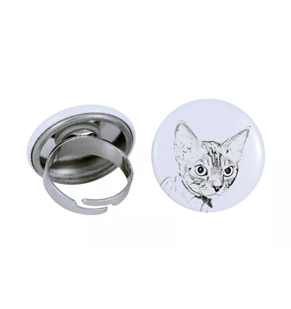 Devon Rex - une bague unique, faite à la main, bijoux pour femmes de la marque Art-Dog