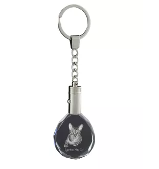 Ägyptische Mau Katze - Fob with cat photo, crystal key ring in gift box, unique gift by Art-Dog brand