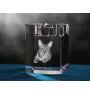 Egyptian Mau Cat - Candle holder with cat photo, crystal tealight holder, personalised gift by Art-Dog brand