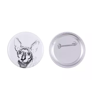 Cornish Rex przypinka z kotem duża Art-Dog