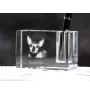 Cornish Rex - Porte-stylos, organiseur en cristal avec photo de chat, décoration de bureau unique par la marque Art-Dog
